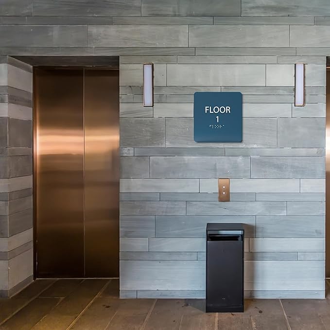 Coffee ADA Floor 1 Sign with Braille – Made from Durable Acrylic and Ready to Mount