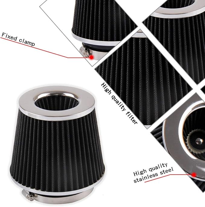 RYANSTAR Universal Clamp-on Air Intake Filter, 3 In /3.5 In /4 In Three