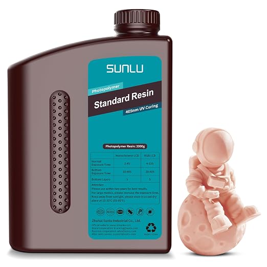 SUNLU 3D Printer Resin 2kg, Fast Curing Standard 3D Resin