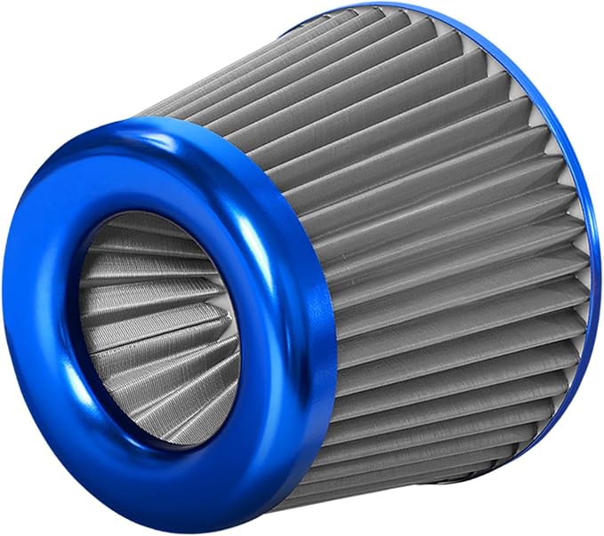 3" 76mm Universal High Flow Cold Air Intake Air Filter Upgraded Stainless Steel