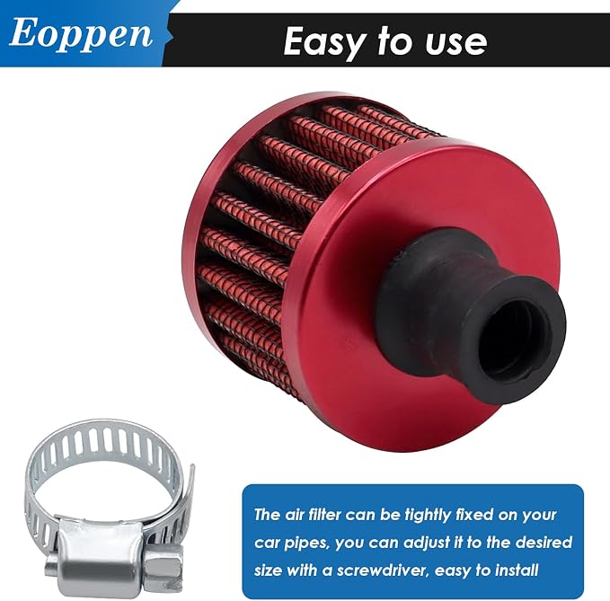 2Pcs 12mm Air Filter Mini Universal Vent Crankcase Cold Air Intake Breathe