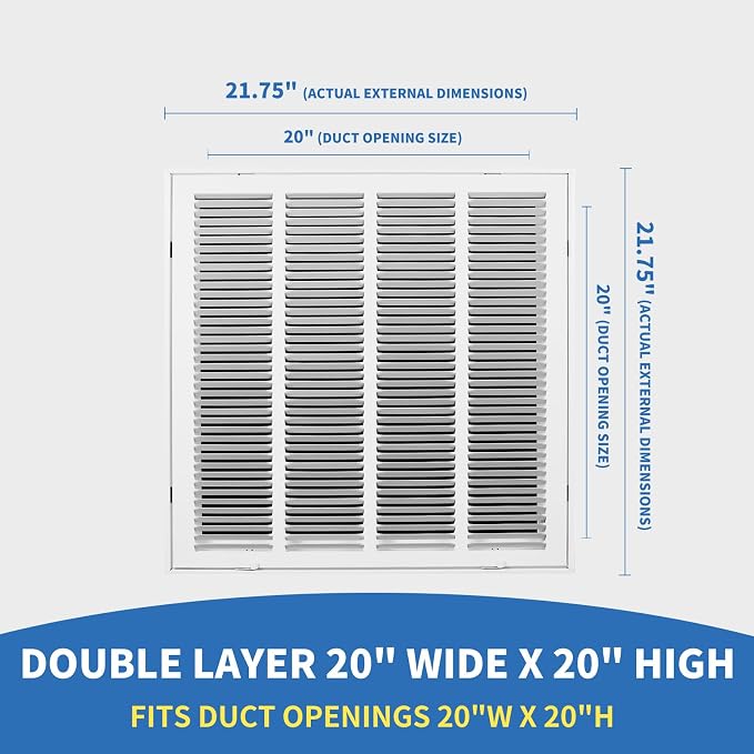 20 x 20 Return Air Grille, Return Air Vent Cover