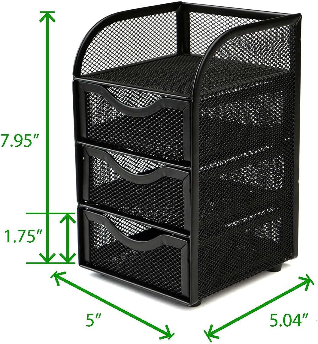 Mind Reader Desktop Accessory Storage, Paper Binder Clip Basket, Workspace, Office, Metal Mesh, 4.75" L x 5" W x 8" H, Black (Pack of 6)