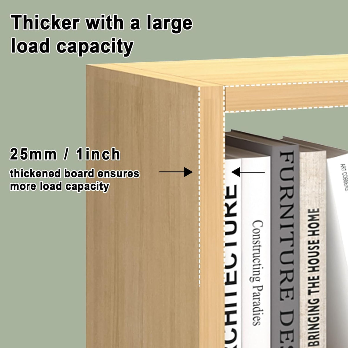 CTESNE【2026 Wooden Thick Frame 8 Cube Storage Organizer Shelf with Anti-Tipping Kits + Reversible Open Back Bookcase, Horizontal and Vertical Dual-use（Oak Color,11inch）