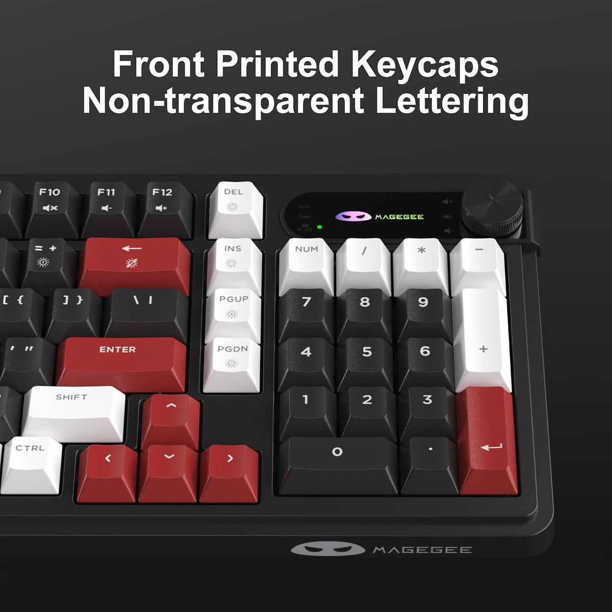 MageGee GK960 Wireless Keyboard, 98 Keys Tri-Mode BT/2.4G/Wired Membrane Gaming Keyboard, RGB Creamy Keyboard with Number Pad, Knob Control, 4000mAh Battery - White & Black