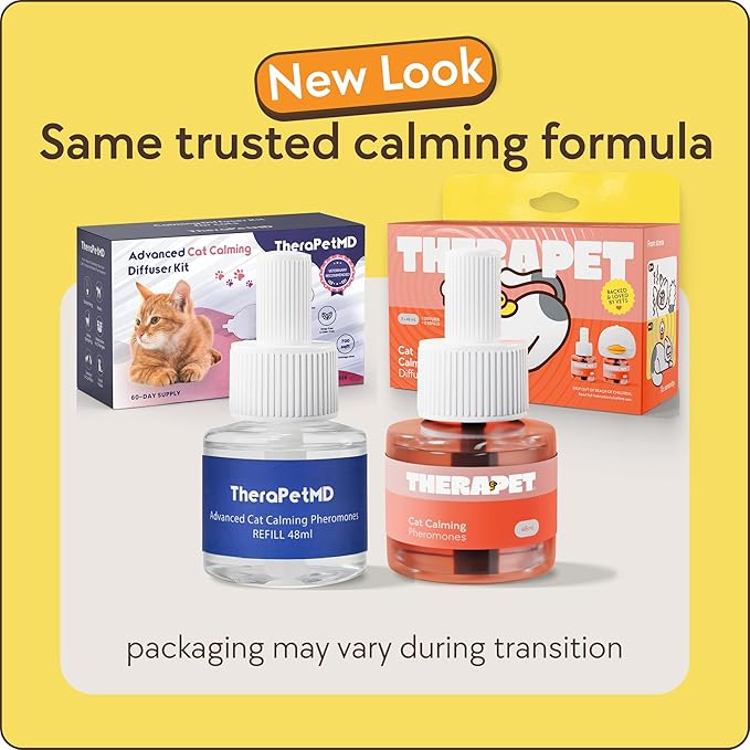 TherapetMD 60-Day Cat Calming Diffuser - Cat Pheromone Diffuser for Stress, Pee Spraying, Cat Fighting, Aggression, Excessive Meowing & Scratching - 60-Day Refill Included