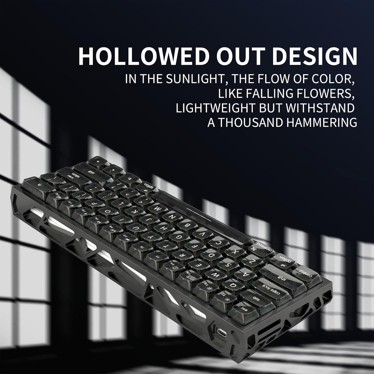 kutethy KY60 Hollow Out Aluminum Keyboard Case,60% Mechanical Keyboard Shell Custom Keyboard Barebones Compatible with Wooting60 Mad60 Win60 GH60 60HE (Black)