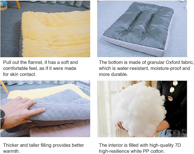 Dog Bed,pet Beds & Furniture,Machine-Washable Cushion for Dogs and Cats,Suitable for Dogs, Floor Furniture Use Yellow S