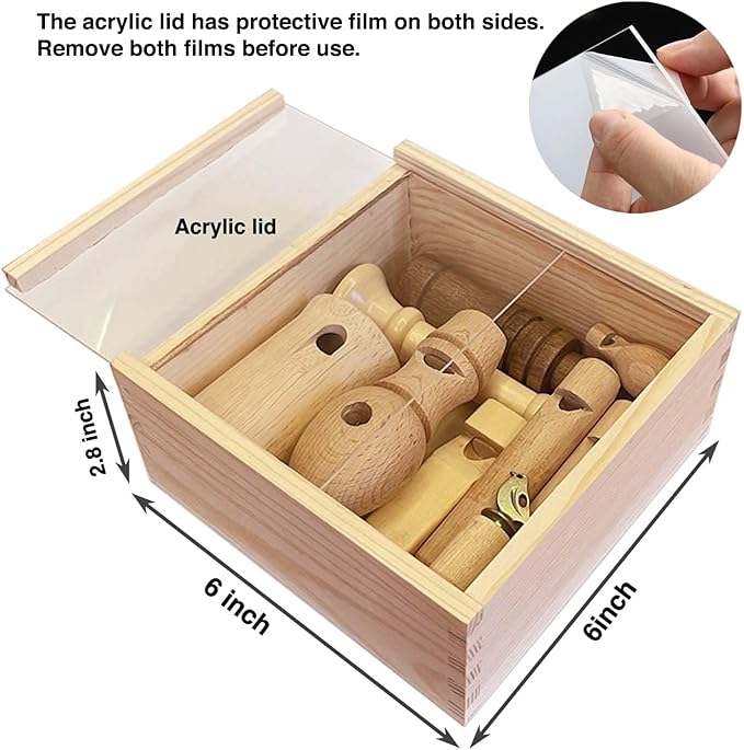 ZDH 9-Piece Wooden Bird Call Set – Handcrafted Bird-Call in Acrylic Wooden Box for Birdwatchers, Nature Lovers, Outdoor Exploration & Education All