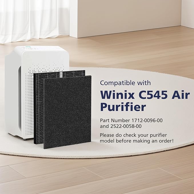 2 Pack C545 HEPA Smoke Replacement Filter S Compatible