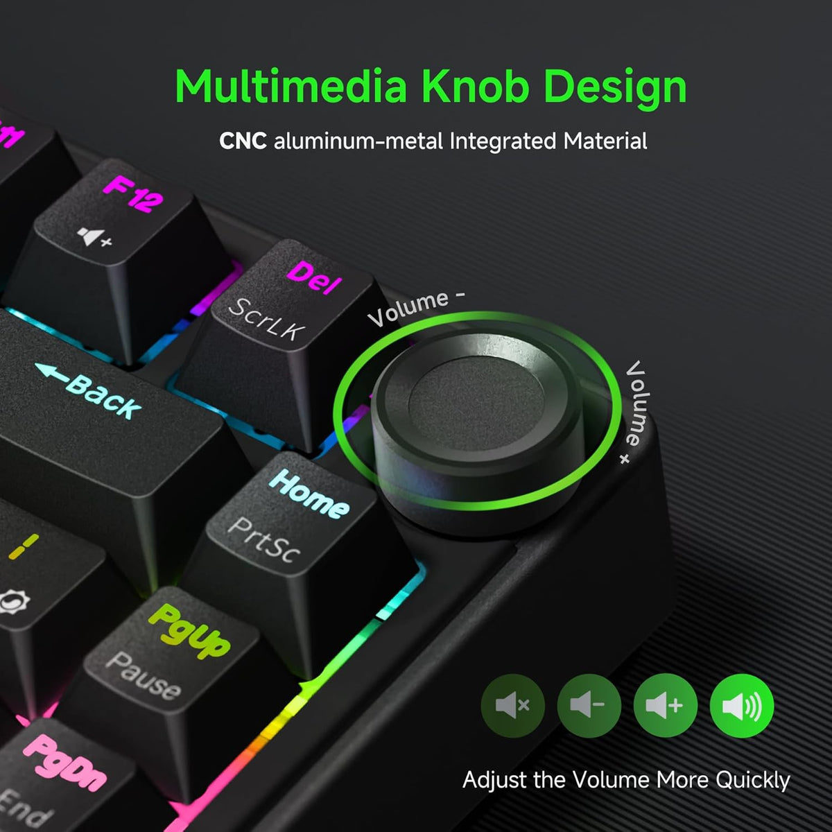 RK ROYAL KLUDGE R75 Wired Mechanical Gaming Keyboard, 75% Hot-Swap Mechanical Keyboard Volume Knob, Soft Pre-lubed Tactile Brown Switch