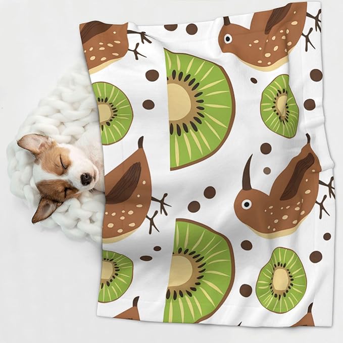 Kiwi Birds Kiwi Fruit Slices Dog Blankets for Small Dogs, Puppy Blanket Cute Pet Blanket for Dog, Puppy, Cat, Kitten Medium