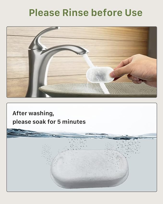 GIOTOHUN 12 Cat Water Fountain Filters: Cat Fountain Filter - Pet Water Fountain Filter - 6 Filters + 6 Sponges of Cat Dispenser - Filter Loose Hair (Sponges) - Triple Filtration (Filters)