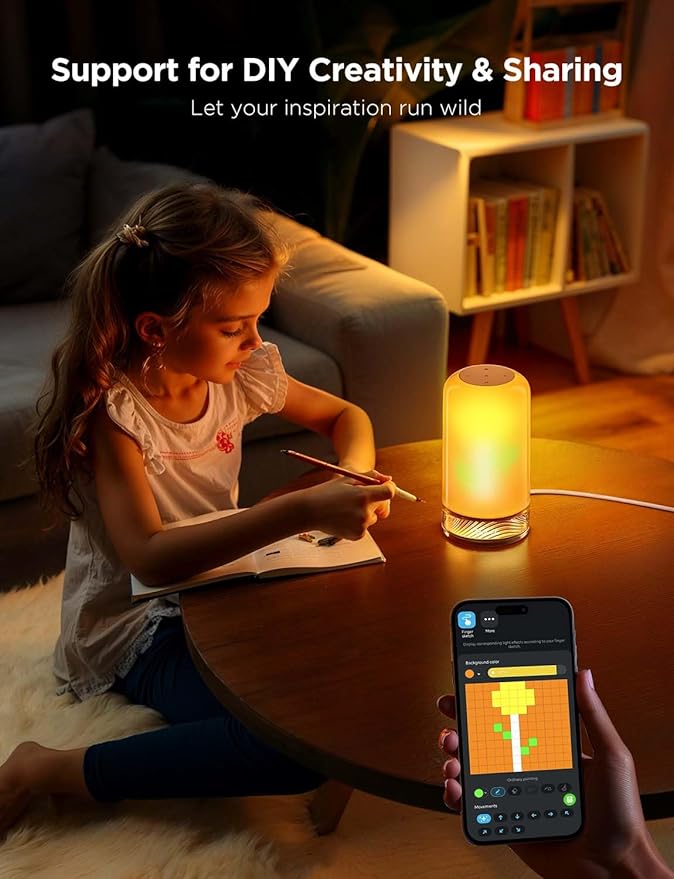 Govee RGBIC Smart Table Lamp 2, Touch Bedside Small Table Lamp Matter, Alexa
