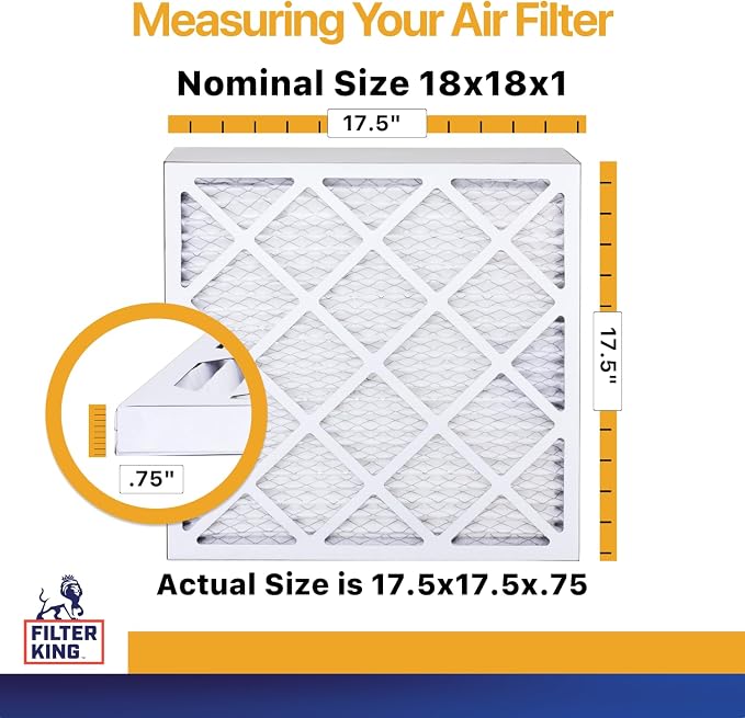 Filter King 18x18x1 Air Filter | 6-PACK | MERV 13 HVAC Pleated A/C Furnace