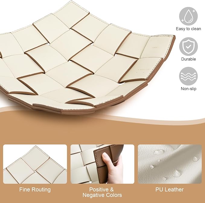 Valet Tray PU Leather Key Bowl for Men Women Entryway Table Nightstand Catchall