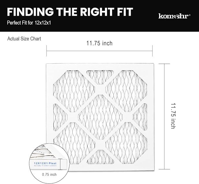 12x12x1 Air Filter MERV 13, HVAC/Furnace AC Filter Replacement, Dust