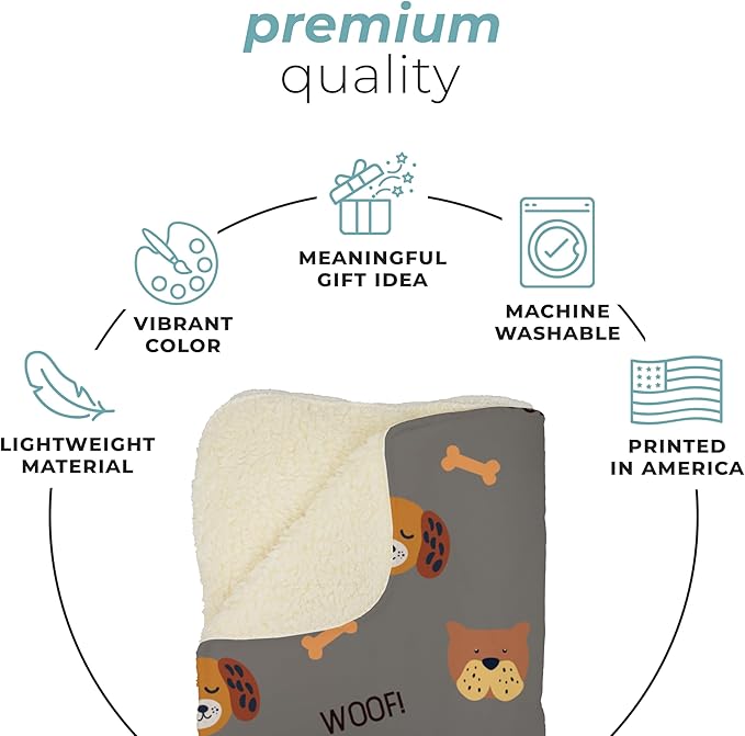 Prints Next Day – Custom 30" x 40" Fleece Pet Lightweight Blanket with Name - Gift for Dog or Cat Owners - Personalized Couch Throw - Puppy Patterned - Printed in America
