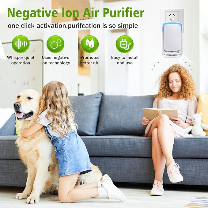 2026 New3 Pack Plug In Air Ionizers-Negative Ion Air Purifier for Home Silent Work Air Cleaner for Bathroom,Living Room,Office,Kitchen,Pet Room,Portable Ionic Air Purifier for Bedroom(3)