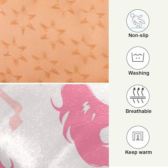 Pink Unicorn Pet Bed Cute Dog Bed Mat Absorbing Non Slip Pad Pet Sleeping Mat for Small, Medium, and Large Dogs Puppy Cat 24 in x 18 in