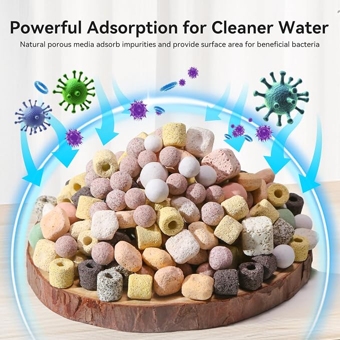12-in-1 Aquarium Filter Media for Freshwater & Marine Tanks, Bio Filter Mix