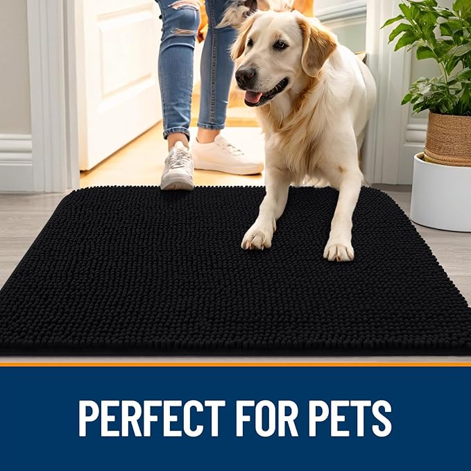 OLANLY Dog Door Mat for Muddy Paws 50x30, Absorbs Moisture and Dirt, Absorbent