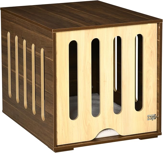 Dog Crate Furniture End Table with Removable Door, Dogs Cage House Kennel Indoor Bed with Safety Lock for Small Medium Dogs,Brown