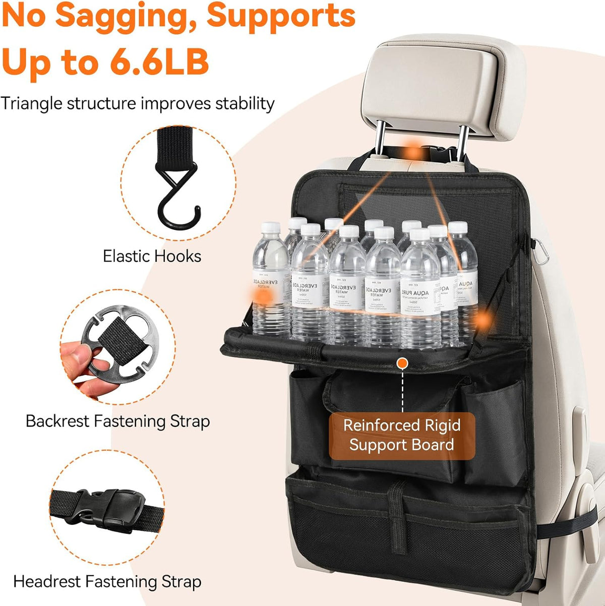 Backseat Car Organizer,Car Back Seat Organizer with Foldable Tray,2Pack