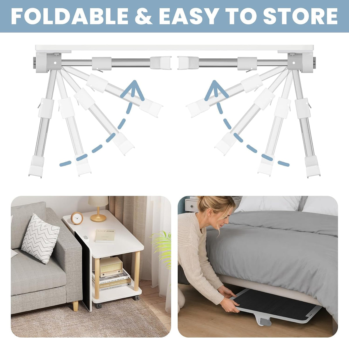 Adjustable Lap Desk, Foldable Laptop Desk for Bed, X-Large Lap Table