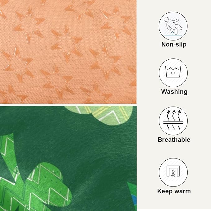 Pet Bed St. Patrick's Stripes Shamrock Dog Bed Mat Absorbing Non Slip Pad Pet Sleeping Mat for Small, Medium, and Large Dogs Puppy Cat 36 in x 24 in