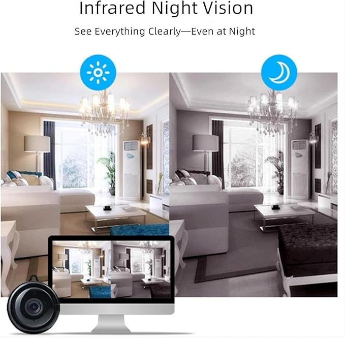 Upgraded Ultra-Invisible No-Plug Camera, Smart WiFi Home Security Monitor with Invisible Mini Camera Wireless, HD Live Streaming Indoor Cameras for Pet Monitoring, Motion Alerts, Easy Setup (2Pcs)