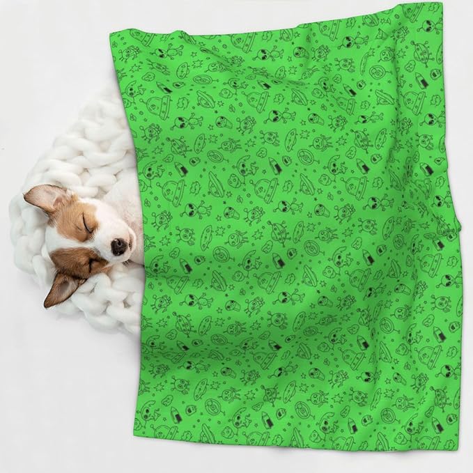 Reversible Dog Blanket for Beds Couches, Funny Aliens Dinosaurs Sasquatch, Double Sided Cat Blanket with Textured Dot Feel and Smooth Feel for Seasonal Comfort All Year