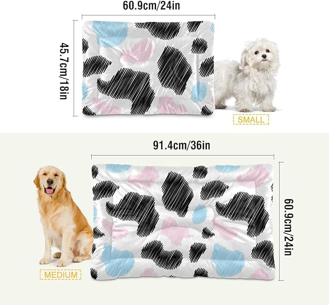 Pet Bed Milk Cow Print Dog Bed Mat Absorbing Non Slip Pad Pet Sleeping Mat for Small, Medium, and Large Dogs Puppy Cat 36 in x 24 in