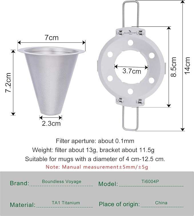 iBasingo Titanium Coffee Filter Pour Over Coffee Dripper