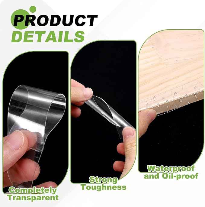 PATIKIL Clear Edge Protector Strip, 3 Roll 0.8 in x 3.3 ft Table Edge Protector