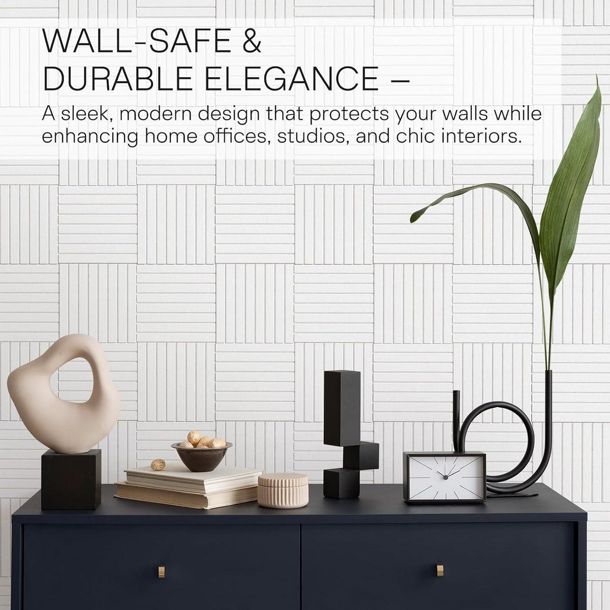 MaxGear Bulletin Board 48" x 36", White Felt Wall Tiles Home Decor