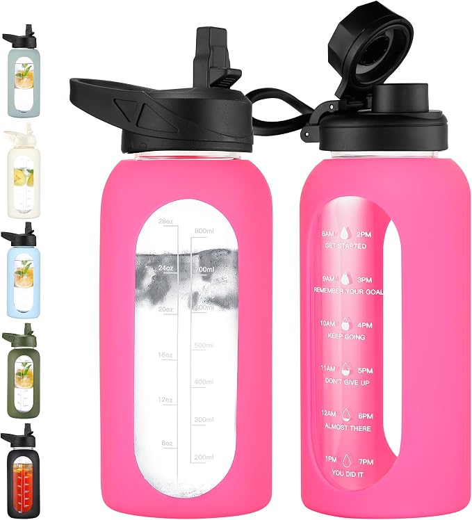CIVAGO 32 oz Glass Water Bottle