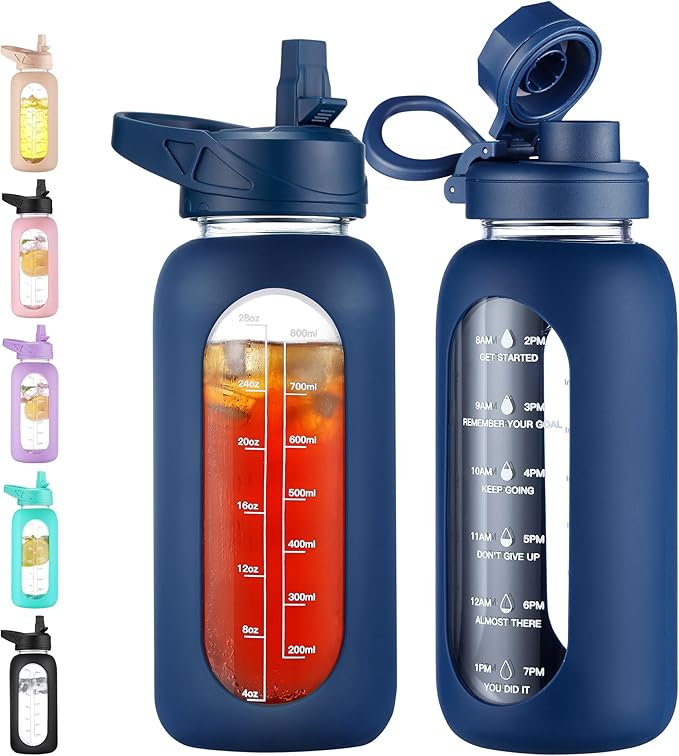 CIVAGO 32 oz Glass Water Bottle