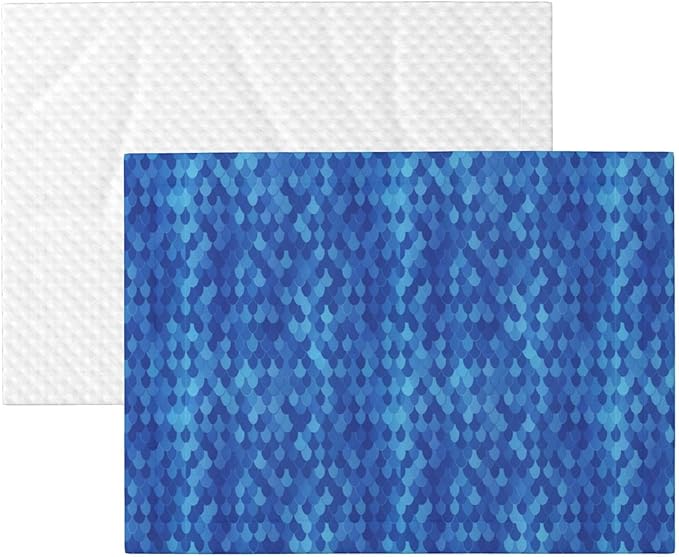 Double Sided Plush Pet Blanket with Cozy Dot Texture and Smooth Reverse, Blue Mermaid Scales, Reversible Throw for Dogs Cats on Couches Beds Crates