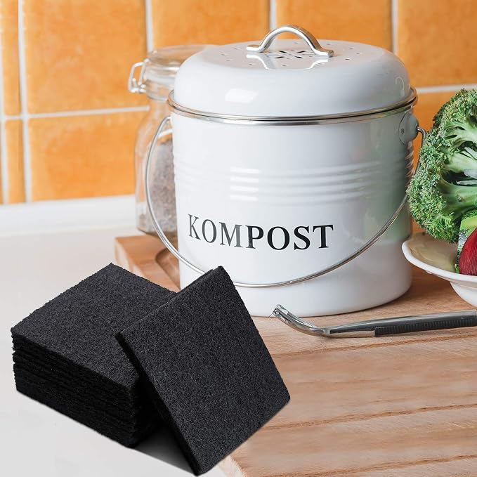 16 Pieces Compost Bin Filters Kitchen Compost Charcoal Filters Refills