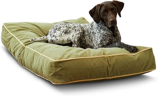 South Pine Porch Buddy Reversible Rectangle Pillow Style Microfiber Dog Bed with Removable, Machine-Washable Cover, Moss, Medium (42 in. x 30 in.)