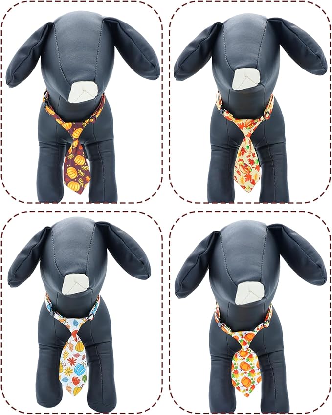 PET SHOW 10 Pack Thanksgiving Big Dog Ties Neckties for Large Breed Dogs XL Adjustable Holiday Grooming Accessories Neck Ties Bowties Girl Boy Pets Festival Costumes Party Gift Favor(Large)