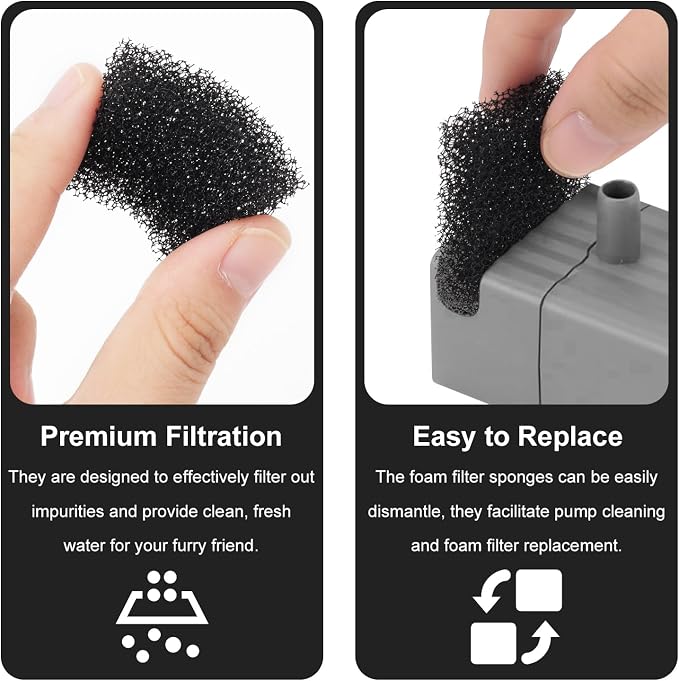 30pcs Pet Fountain Replacement Filter, Cat Drink Water Filter Replace Foam