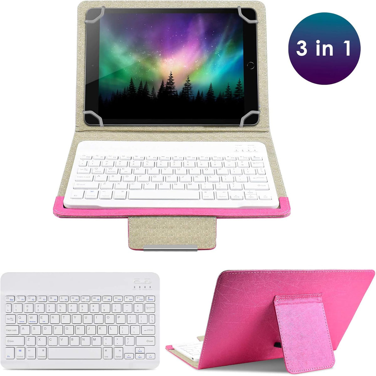DETUOSI Universal 10.1 inch Android Tablet Case with Keyboard