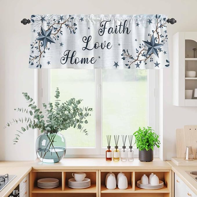 Texas Star Country Kitchen Curtains Set 3 Piece