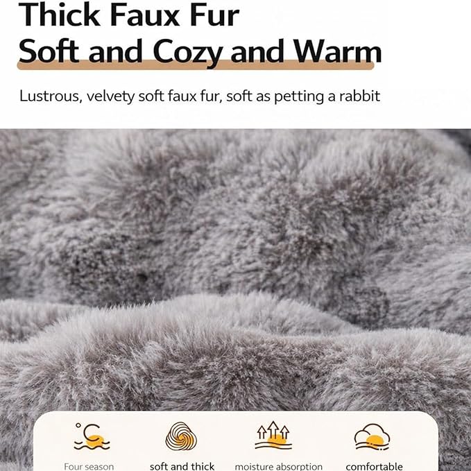Dream Cloud Pet Sofa Bed Machine Washable Waterproof Supportive Comfort Non-Slip Plush Pet Couch Bed with Raised Edge for Sofa Car Floor, Small Medium Dogs Cats, Furniture Protector (Light Gray2)