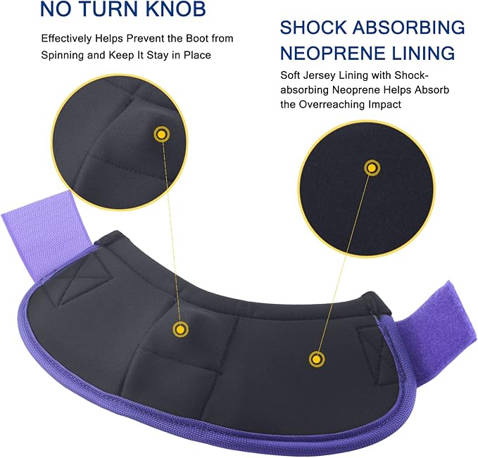 Equine Ballistic Overreach Bell Boots - No-Turn Boots for Horses, Horse Hoof Protection (Sold in Pairs) Purple Medium