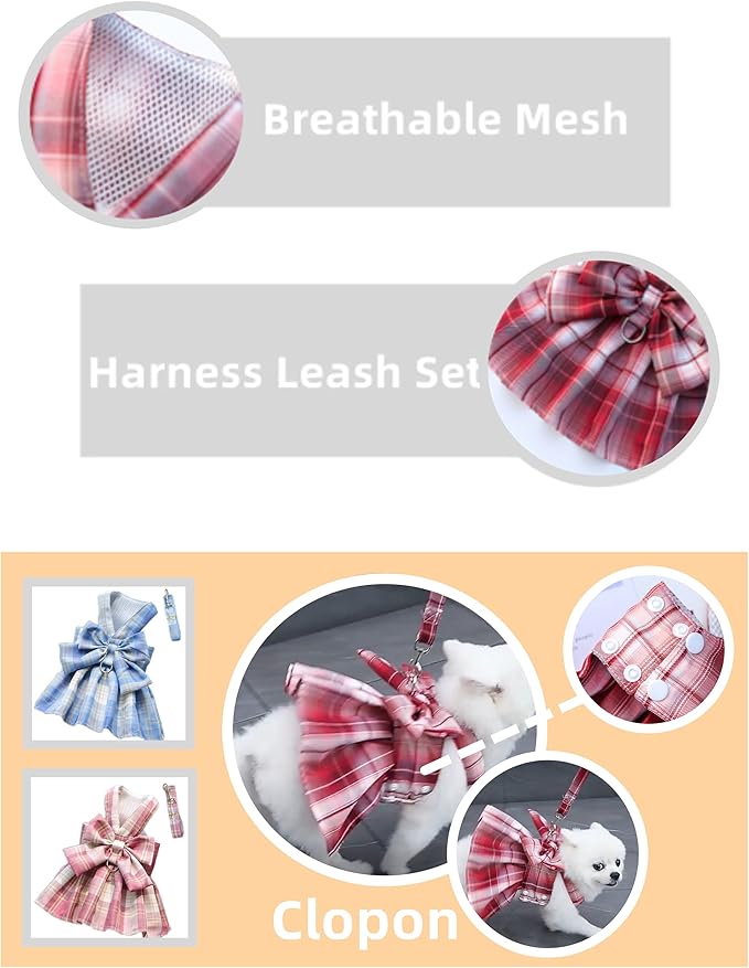Dog Harness Leash Set Soft Outdoor Walking Harness Breathable Pet Harness Puppy Leash Girl Dog Clothes