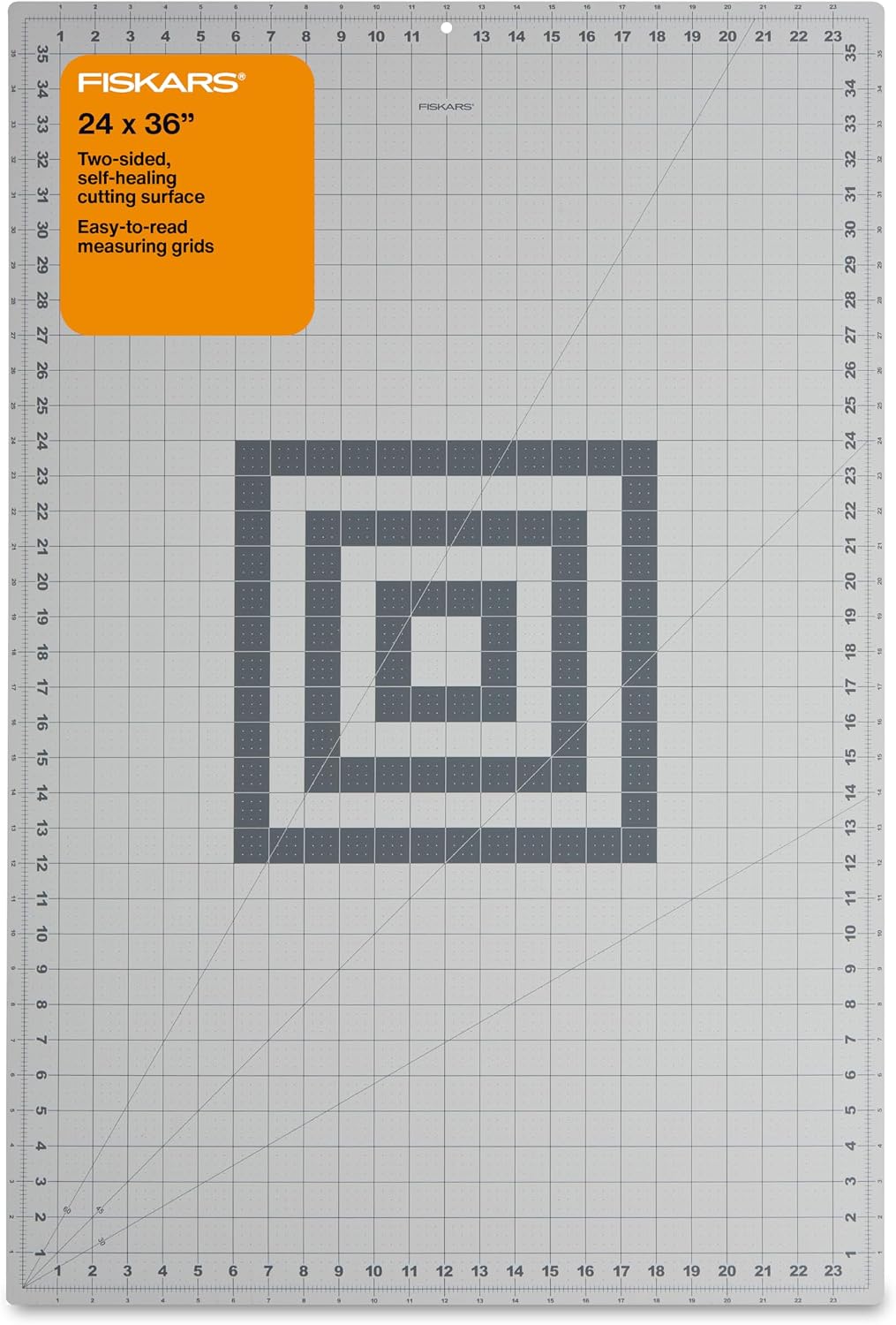 Fiskars 24" x 36" Self Healing Cutting Mat, Extra Large Double-Sided Grid