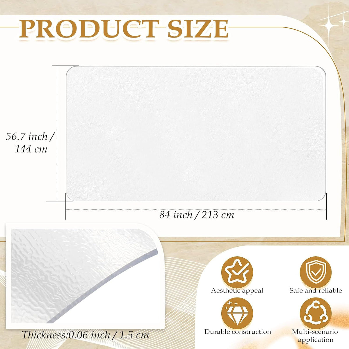 Clear Plastic Floor Mat 4.75 x 7 Ft PVC Floor Protector for Kitchen Floor